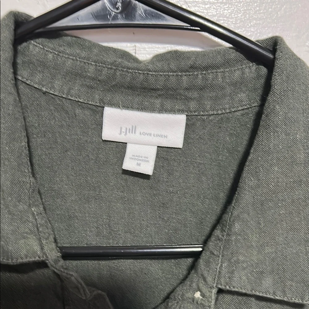 J. Jill Army Green Polo Collar Midi Dress - Picture 2 of 12